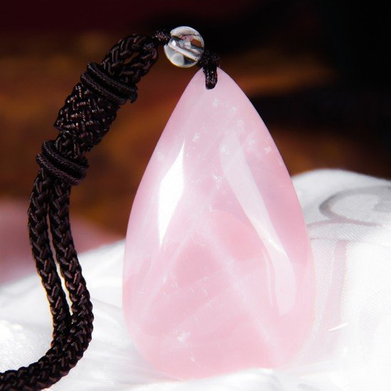 粉水滴吊坠 Rose Quartz Pendant