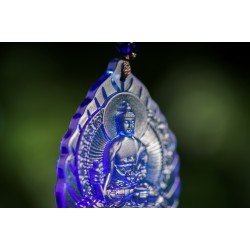 蓝琉璃药师佛吊坠 Blue Glazed Medicine Buddha Pendant