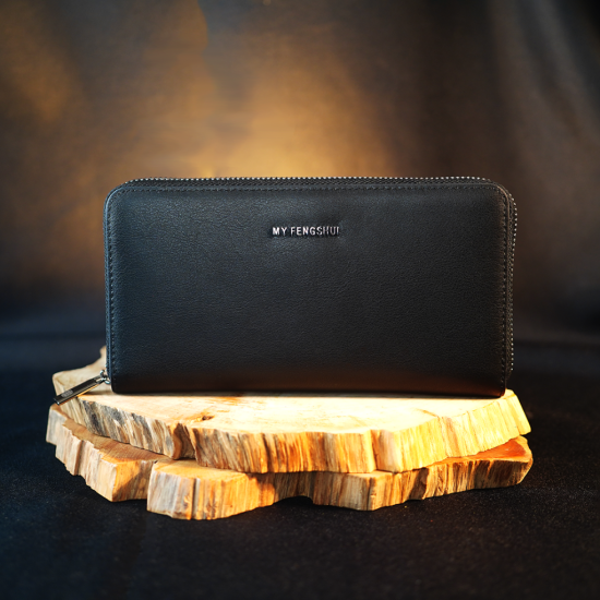 福海吸金钱包 - 拉链款 (黑色)