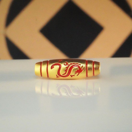 红龙天珠 Red Dragon Dzi Bead 红龙天珠 Red Dragon Dzi Bead