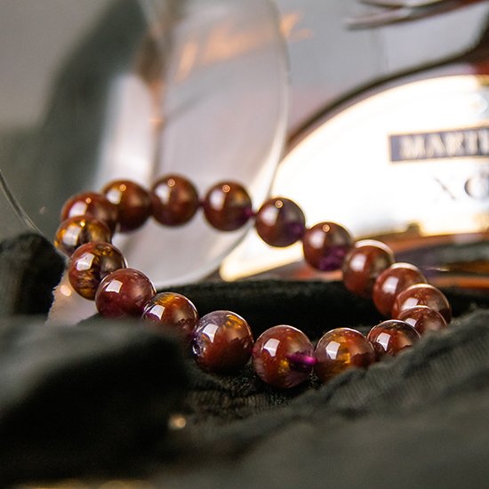 极品极光紫钛 Auralite Rutilated Amethyst Bracelet 极品极光紫钛 Auralite Rutilated Amethyst Bracelet