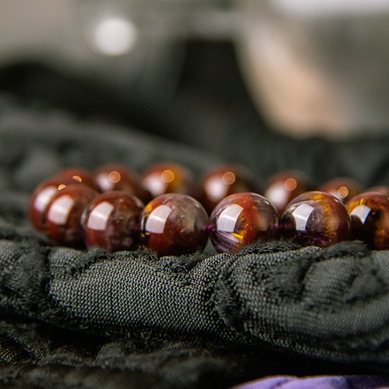 极品极光紫钛 Auralite Rutilated Amethyst Bracelet 极品极光紫钛 Auralite Rutilated Amethyst Bracelet