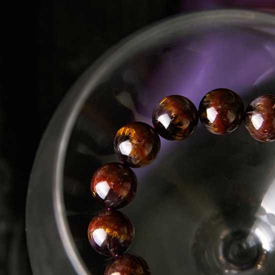 极品极光紫钛 Auralite Rutilated Amethyst Bracelet 极品极光紫钛 Auralite Rutilated Amethyst Bracelet