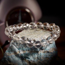 白水晶手链 ( 切面128 ) Clear Quartz Bracelet (Cut 128 Facets) 白水晶手链 ( 切面128 ) Clear Quartz Bracelet (Cut 128 Facets)