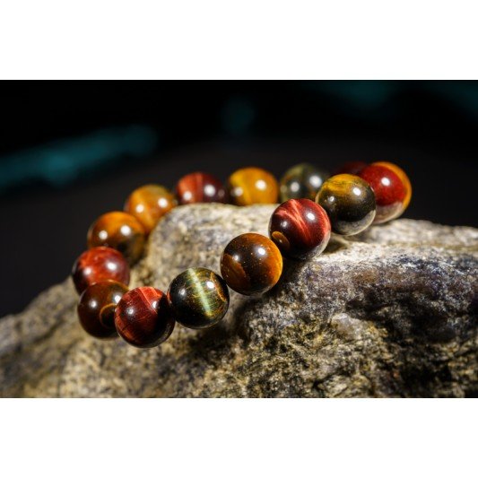 三色虎眼石手链 Tri-Colour Tigerite Bracelet 三色虎眼石手链 Tri-Colour Tigerite Bracelet