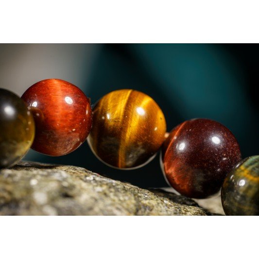 三色虎眼石手链 Tri-Colour Tigerite Bracelet 三色虎眼石手链 Tri-Colour Tigerite Bracelet