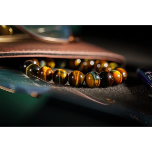 蓝虎眼石手链 Blue Tigerite Bracelet 8mm