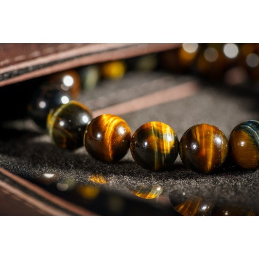 蓝虎眼石手链 Blue Tigerite Bracelet 8mm