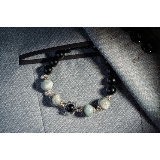 黑曜石+鹰眼石手链 Mix Crystal Bracelet (Obsidian + Hawk's eye) 黑曜石+鹰眼石手链 Mix Crystal Bracelet (Obsidian + Hawk's eye)