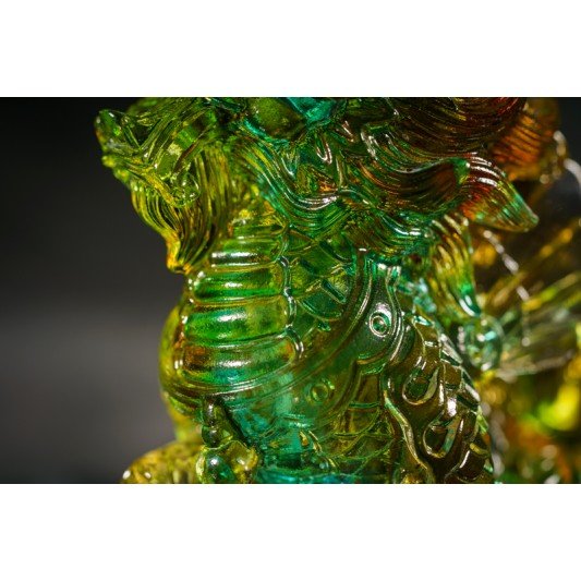 古法琉璃麒麟 (绿色) Ancient Glazed Glass Kirin (Green)