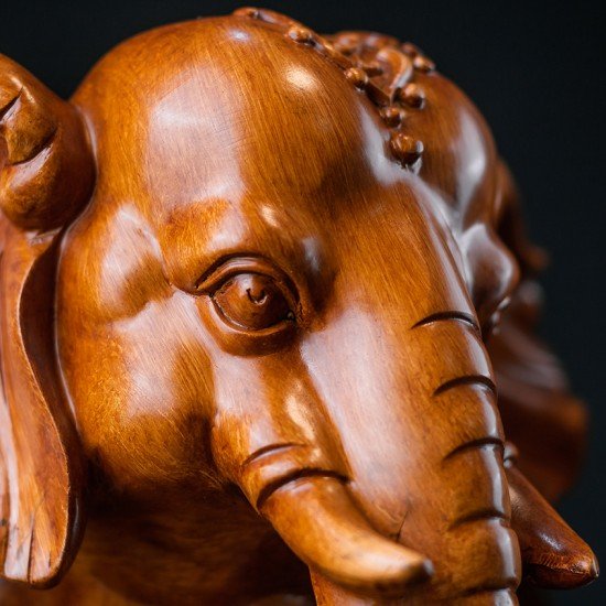 大象 - 吉祥旺财赐福（大）  Auspicious Prosperity Blessed Elephant (Wooden Material) 