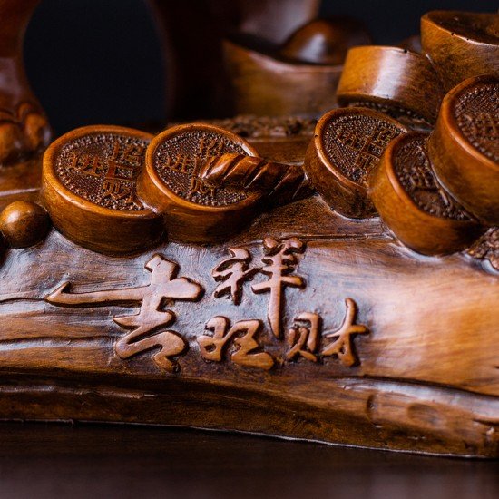 大象 - 吉祥旺财赐福（大）  Auspicious Prosperity Blessed Elephant (Wooden Material) 