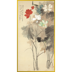 风水画 PT00027 : 彩色荷花 风水画 PT00027 : 彩色荷花