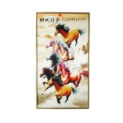 风水画 PT00125 : 八骏雄风 Eight Horses Auspicious