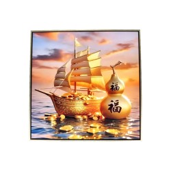 风水画 PT00133 : 航帆聚财 Sailing Sails Gather Wealth